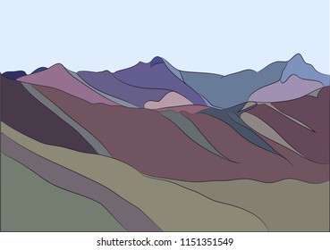 landscape of mountains at sunset