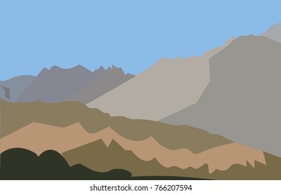 landscape of mountains at sunset