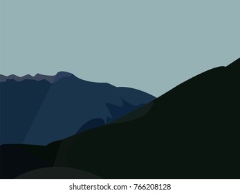landscape of mountains at sunset