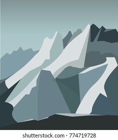 landscape of mountains at sunset