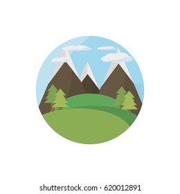 landscape mountains tree meadow picnic