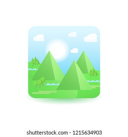 Landscape with mountains. Vector