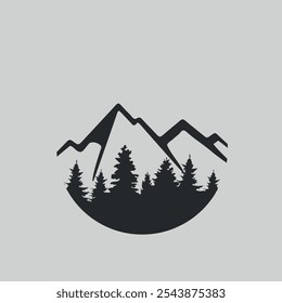 landscape with mountains in vector