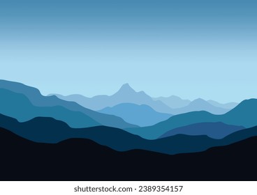 landscape mountains, vector illustration for background design.