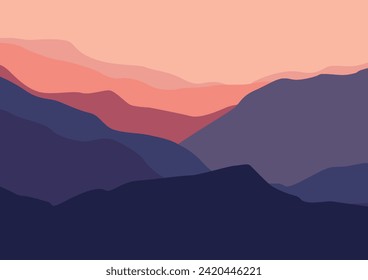 landscape mountains, vector illustration for background design.