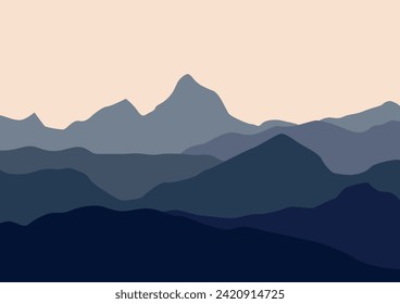 landscape mountains vector, vector illustration for background design.