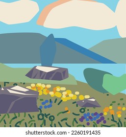 El paisaje de las montañas.