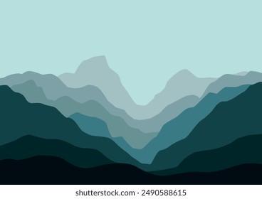 Landscape with mountains, view, nature, mountain range, and sky.