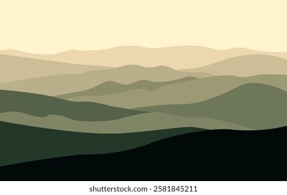 Landscape with mountains, view, nature, mountain range, mountain art design vector