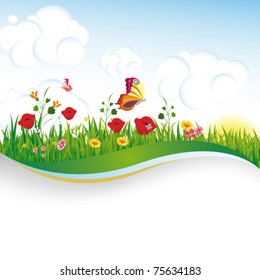 Landscape natural banner in vector art