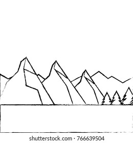 landscape natural peak mountains snow tree pine