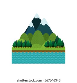 landscape nature background with mountains