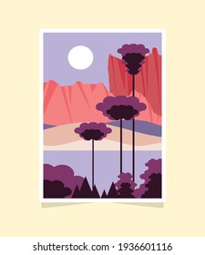 landscape nature forest sky moon