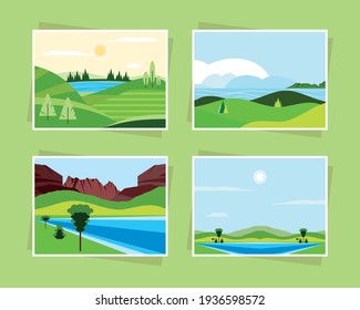 landscape nature greenery river mountains