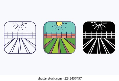 landscape and nature illustration icon