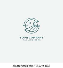 logotipo de naturaleza paisajística y flecha