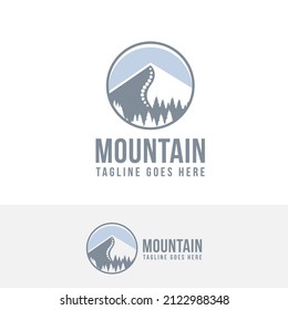 Landscape nature mountain emblem logo concept. Vector illustration EPS.8 EPS.10