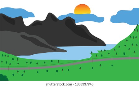 paisaje y naturaleza en el fondo de la colina