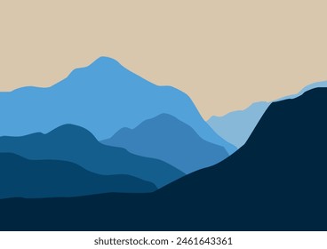 Landschaft Naturpanorama. Vektorillustration im flachen Stil.