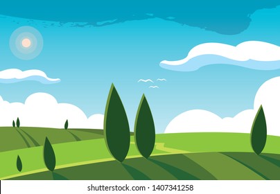 landscape nature scene icon icon vector ilustrate
