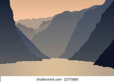 landscape nature scene vector