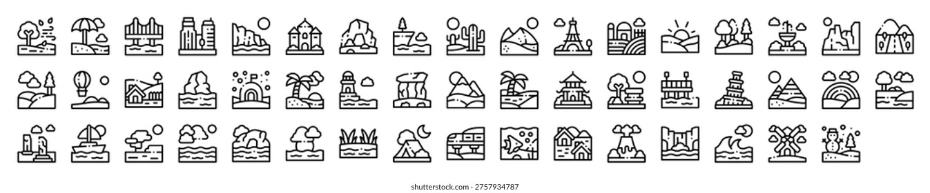 Landscape Nature Scenery Environment Icon Collection