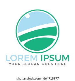 Landscape nature vector logo design.