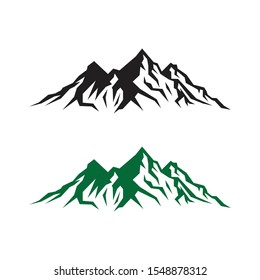 Landscape nature vector or outdoor mountain silhouette for element design. Mountains and travel icons for tourism organizations or outdoor events and mountains leisure. 