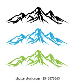 Landscape nature vector or outdoor mountain silhouette for element design. Mountains and travel icons for tourism organizations or outdoor events and mountains leisure.