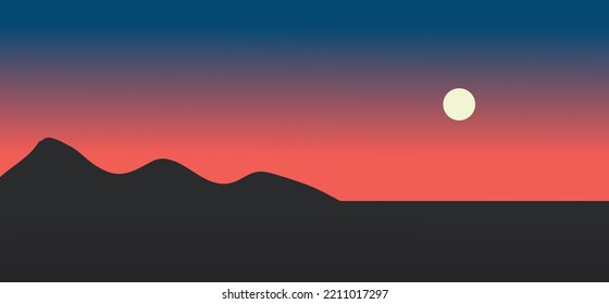 vector paisajístico. con vistas a la montaña.para fondo 