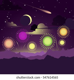 landscape at night countdown