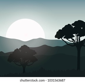 landscape in the night design