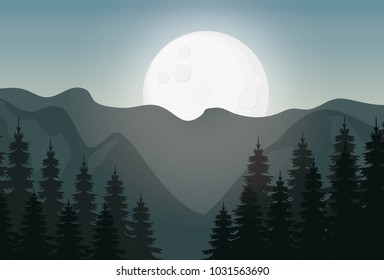 landscape in the night design