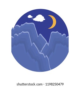 landscape night isolated icon