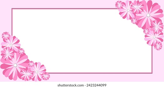 Diseño de papel de notas paisajísticas con ornamentos florales en los lados superior e inferior.