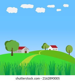 Landscape on the background. Vector illustration