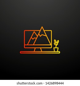 landscape on the monitor nolan icon. Elements of startup set. Simple icon for websites, web design, mobile app, info graphics