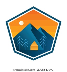 landscape outdoor badge design element