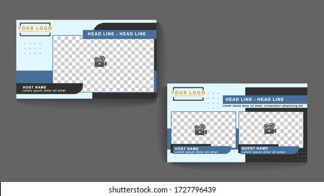 landscape overlay video template, dimensions 16 9, with a navy color scheme, suitable for live video broadcasts,for live broadcast alone or join