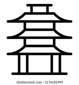 Landscape pagoda icon outline vector. Chinese building. Shrine roof