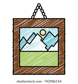 landscape painting isolated icon