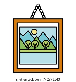 landscape painting isolated icon