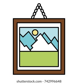 landscape painting isolated icon
