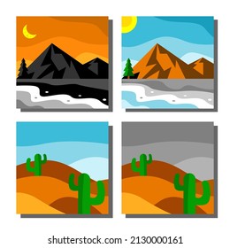 conjunto de pintura de paisajes. adecuado para la decoración de las paredes
