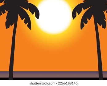 paisaje de palmeras por la noche