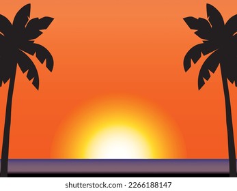 paisaje de palmeras por la noche