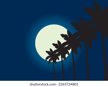 Palmenlandschaft in Mondnacht