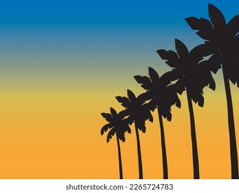 landscape of palm trees at sunrise