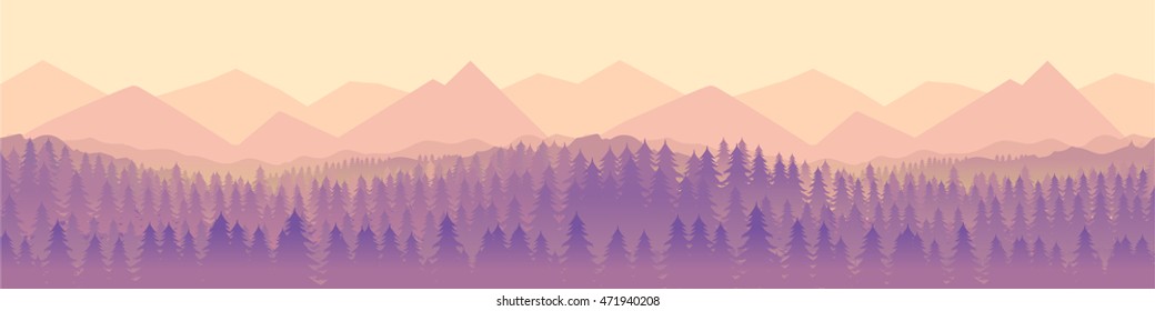 Landscape panorama Vector illustration