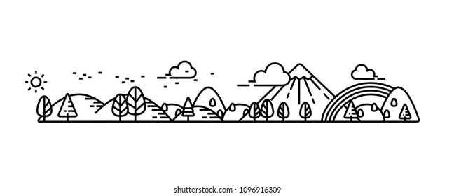 Landscape panorama view vector illustration